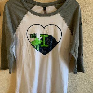 District Womens size Large Raglan Sleeve Tshirt Seahawks